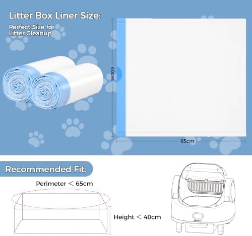 Gimars 45Pcs Cat Litter Tray Liners - 65 X 40CM Cat Litter liners for Open Top Smart Cat Litter Box - Image 2