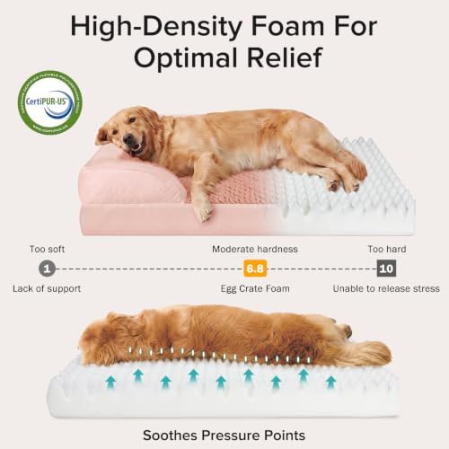 INVENHO L Plus Orthopedic Dog Bed for Large Dogs, Washable Dog Sofa with Egg-Crate Foam, Waterproof Lining and Non-Skid Bottom - Image 2