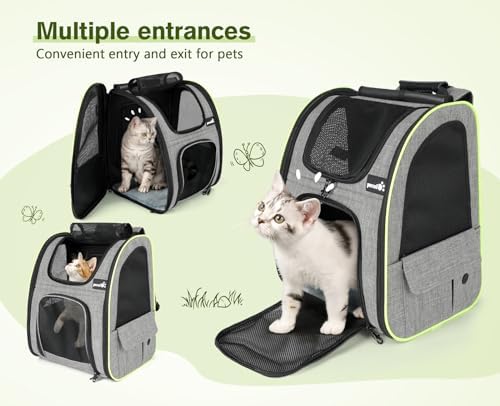 pecute Cat Backpack Carrier Expandable, Cat Backpack with Curtain - Image 7