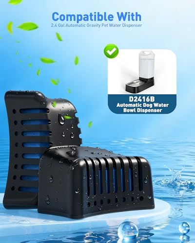 Dog Water Dispenser Filters Replacement, 4 Pack Gravity Pet Water Bowl Filters Fit for 2.4 Gal Automatic Dog Cat Water Dispenser, 6 Filtration Pet Fountain Filter Replacement - Image 2