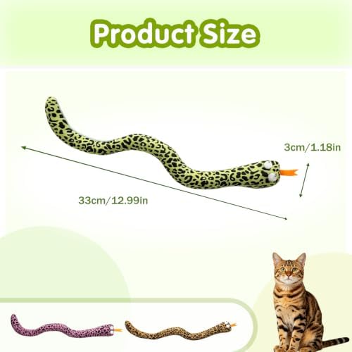 Andiker 3 PCS Snake Cat Toys, Colorful Cat Chew Toy with Natural Catnip Interactive Cat Toy for Indoor Cats to Boredom Relief and Clean Teeth - Image 2