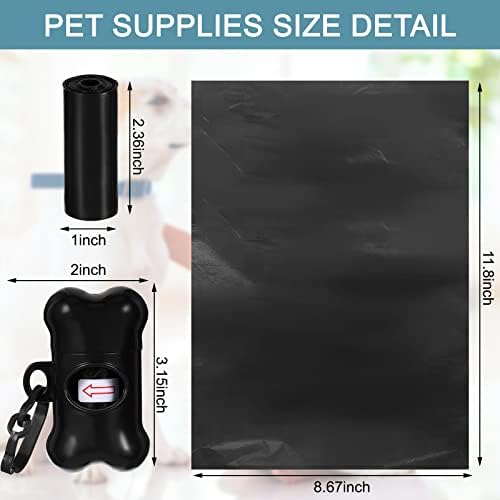 Teling 3000 Count Dog Poop Bags with 3 Dispensers, Black - Image 2