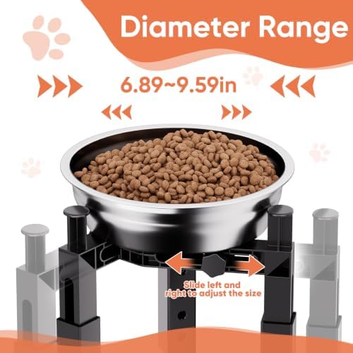 XIAZ Dog Bowl Stand Elevated Food Water Bowl Holder for Large Medium Small Sized Dog, Heights&Width Adjustable, Non-Slip, Durable, Elevated Feeding Bowl Stand for All Dogs Bowls (Stand Only) - Image 2
