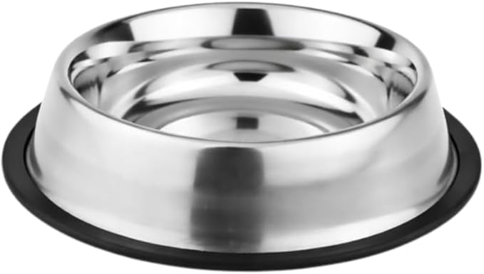 2 Pack Stainless Steel Dog Bowls – 16 fl oz Anti-Skid Food & Water Bowls for Small Dogs, Puppies & Cats|Dog Food & Water Bowl|Dog Feeding Bowl (Silver)