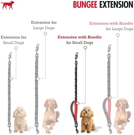 Tuff Pupper Bungee Dog Leash Extension | Shock Absorbing Extender Protects You & Your Dog | Added Handle Keeps Dogs Closer | Reflective For Night Walks | Works with Any Leash | For Small & Medium Dogs - Image 2