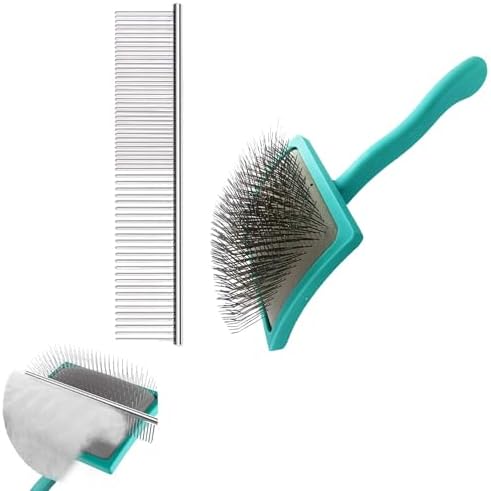 Extra Long Pin Dog Grooming Brush Haired Dogs & Pet Comb Value Kit,Dog Brushes for Goldendoodle, Labradoodle, Poodles - Pet Hair Brush for Medium & Long Haired Dogs-31mm pins - Image 7