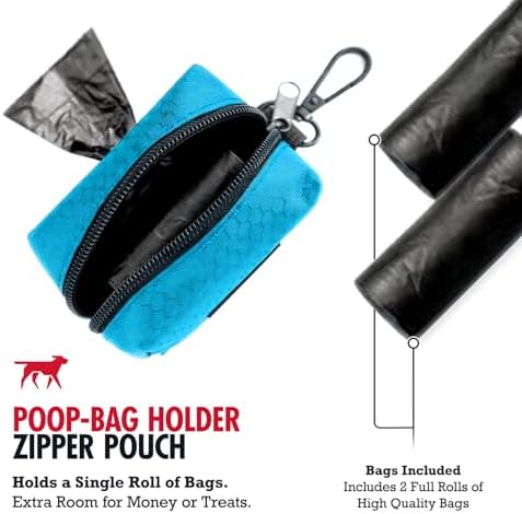Tuff Pupper Dog Poop Bag Holder | Works with Any Dog Leash | Zippered Waste Bag Dispenser | Waterproof with Rust-Proof Clip | Convenient Lightweight Design | Includes 2 Rolls of Leak-Proof Bags - Image 6