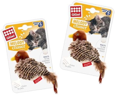 Gigwi Chirping Bird Cat Toys 2 Pack, Automatic Squeaky Toy for Cats - Image 7