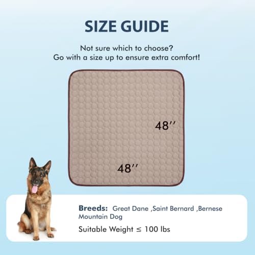 MICROCOSMOS Summer Cooling Mat & Sleeping Pad- Water Absorption Top, Materials Safe, Easy Carry, EZ Clean. Keep Cooling for Pets, Kids and Adults.(Brown, 48" x48") - Image 7