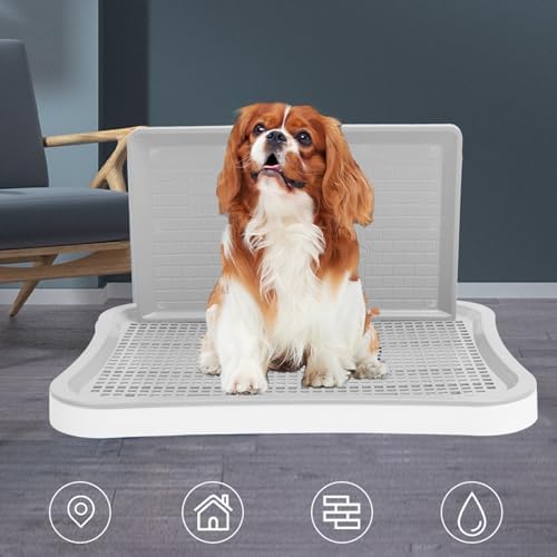 Puppy Pee Pad Holder,Dog Training Toilet with Wall Column Removable Portable Puppy Mesh Training Potty for Large Small Medium Pets (White) - Image 2