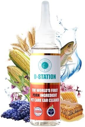 D-STATION PDRN Pet Care Ear Cleaner – Otic Formula for Dogs & Cats of All Ages, Soothes Itchy Ears, Calms Ear Irritation & Keeps Ears Clean, Supports Healthy Ear Skin (4oz) by d-station