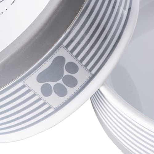 Bone Dry Paw & Patch Ceramic Pet Collection, Medium Set, 6x2", Gray, 2 Piece - Image 2
