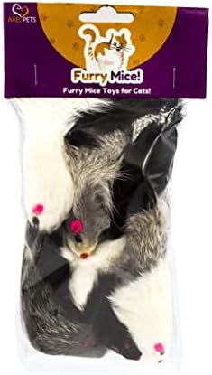 10 Giant Furry Mice with Catnip and Rattle Sound Made of Real Rabbit Fur Interactive Catch Play Mouse Toy for Cat, Pack of 10 Mice - Image 6