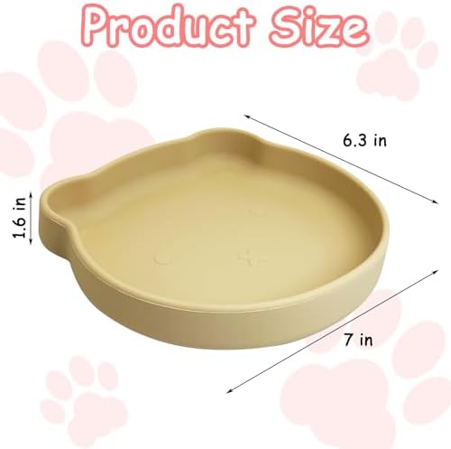 Silicone Cat Bowl with Suction Cup 7in Shallow Dog Food Dishes - Image 2