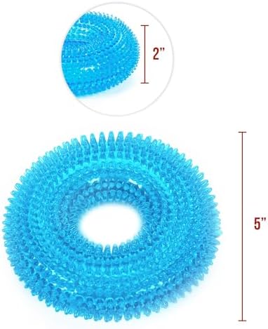 JOR Dog Oral Nub Squeaky Ring, Relief & Comfort for Teething Puppies, Floating Fetch Ring, Creates Slow Bowl for Fast Eaters, Round Rubber Ring Won’t Dent Floors, Puppy Essentials, Crystal Blue - Image 6