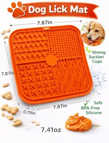 Lick Mat for Dogs and Cats, Food Grade Silicone Slow Feeder Mat with Strong Suction for Grooming, Bathing and Anxiety Relief, BPA-Free Pet Feeding Mat for Dental Care - Image 2