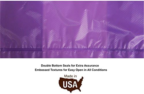 FiveStarPet Extra Large 9" x 15" Made in USA Easy Open Poop Bags Dog Waste Bags, 18 Refill Rolls, 270 Bags (Purple W/Out Dispenser) - Image 2