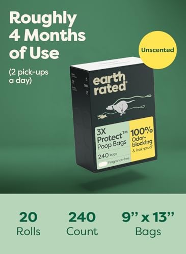 Earth Rated 3X Protect Dog Poop Bag Rolls, Odor Blocking, Unscented, 240 Ct - Image 6