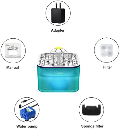Wonder Creature Crystal Cat Water Fountain Stainless Steel Lid, 101oz/3L - Image 7