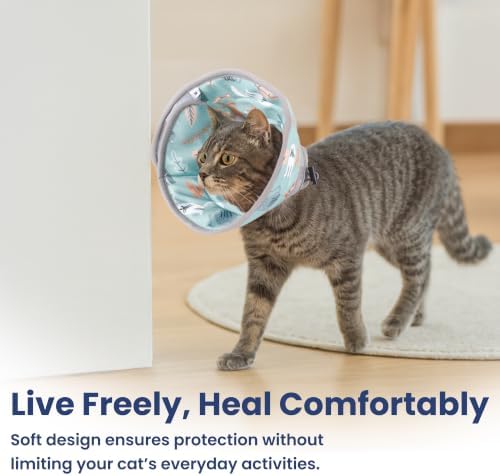 PawsPik Adjustable Soft Recovery Cone for Dogs & Cats, Medium, Light Blue - Image 7