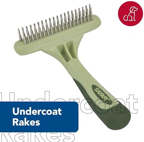 Coastal Pet Safari Dog Undercoat Rake - Top-Grade Double Row Rotating Pins Dematting Rake for Effective Deshedding and Pet Grooming - Image 2