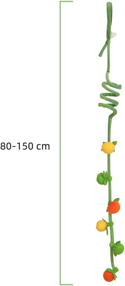 3Pcs Cat Spring Toys with Ball ,Fruit Design, Hanging Kitten Toys Pets ,Interactive Toy Cat Ball Toys with Bell ,Long Tail Elastic Soft Plush Cat Toys for Indoor Kitten and Cats (Fruit, 3pcs)