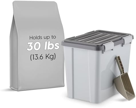 IRIS USA Dog Food Storage Container, Up to 30 lbs, Gray/Dark Gray - Image 2