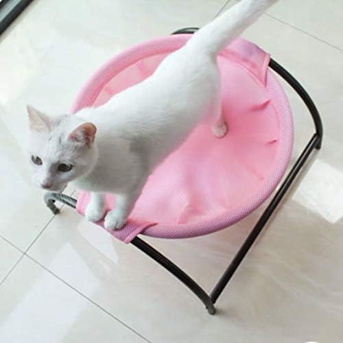 JUNSPOW Cat Bed Sleeping Cat Hammock, 16.9in x 16.9in x 9.5in, Pink - Image 2