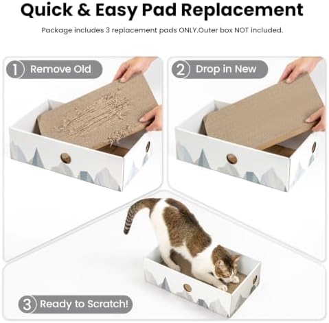 Conlun Cat Scratcher Heavy-Duty Double-Sided Cardboard Pad, 3-Pack - Image 7