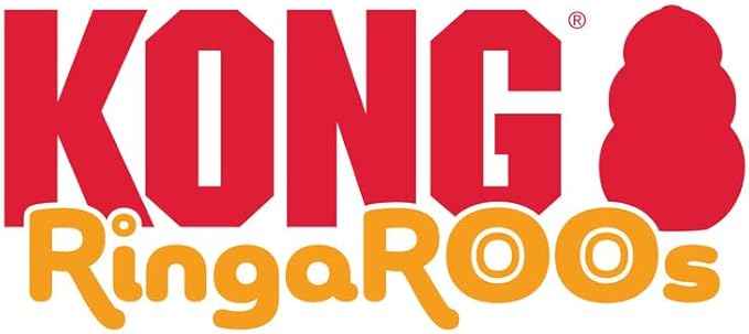 KONG Ringaroos - Interactive Rope Ring Dog Toy with Plush Squeaker - for Fetch, Tug & Cuddle - for Medium Sized Dogs (Orange Pig)