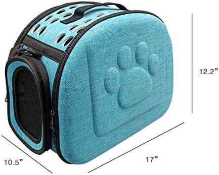 PetLike Airline Approved Pet Carrier Soft Sided Collapsible Travel Bag for Cats & Small Dogs (Blue, Linen) - Image 7