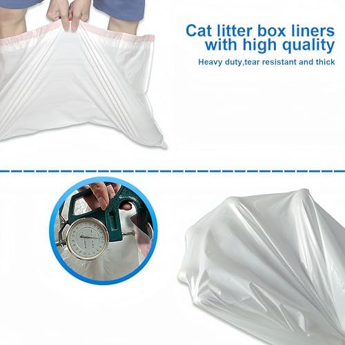 Litter Box Liners, Disposable Cat Litter Liners, Heavy Duty Plastic Litter Box Liners, Jumbo Size: 36 * 19 inch, Close & Scratch Resistant (10 Count, Scent Free) - Image 6