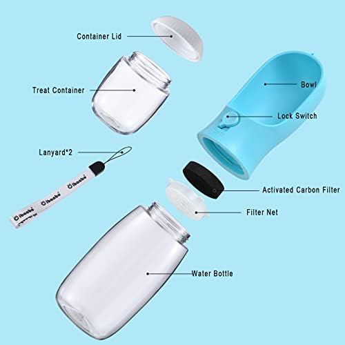 Cibaabo Dog Water Bottle Portable with Food Container & Filter for Travel - Image 2