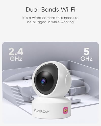 VSTARCAM 5G Security Camera Indoor, 4MP 2.5K Pet Camera with Speaker for Dog/Cat, Baby Monitor with Phone App, Dual-Band WiFi, Auto Tracking, IR Night Vision, 2-Way Talk, Cloud & SD Card Storage - Image 2