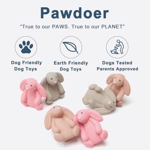 Squeaky Dog Toys for Medium Dogs, Soft Latex Bunny Squeaky Dog Ball, Cute Funny Squeak Rabbit Pet Toys - Image 2