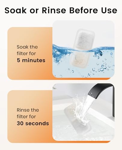 oneisall Cat Water Fountain Filters Replacement, 4 Pack for 67oz/2L Stainless Steel Fountain, Easy to Install and Clean - Image 2