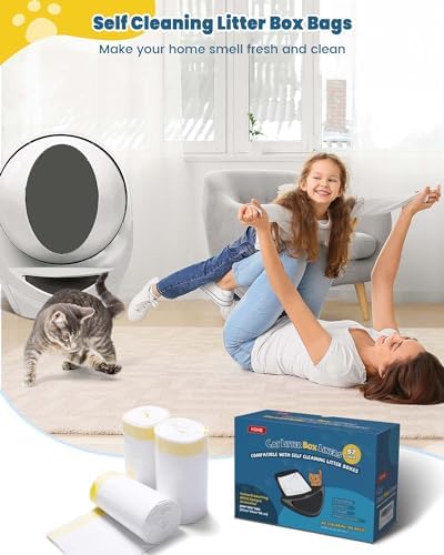 KONE Cat Litter Bags for Robot 3/4, 2 mil Thickened Drawstring Waste Drawer Liners Compatible with Most Self-cleaning Automatic Boxes - 57 Count Pet Kitten Poop Disposable Replacement Bag, 5-9 Gal - Image 7