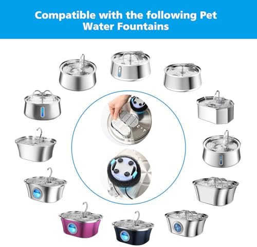 Cat Water Fountain Filter Replacement for Stainless Steel Pet Fountain - Image 2