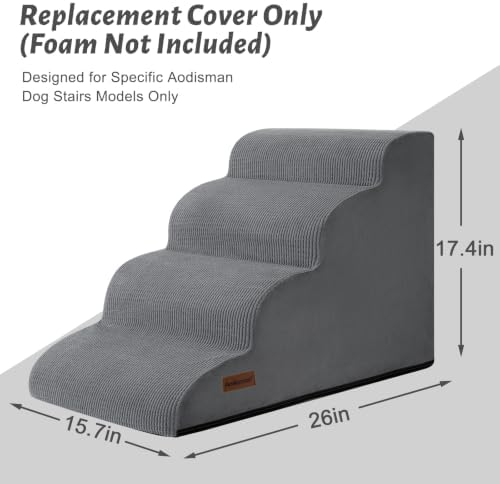 4-Step Dog Stairs Replacement Cover(for AODISMAN Pet Ramp Only),Grey - Image 2