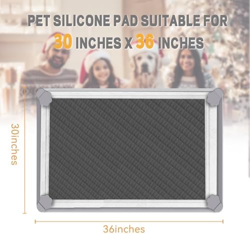 Pee Pads Tray 30 X 36 Inches, Silicone Dog Bedpan Tray, High Edge Puppy Pad Holder Tray for Easy to Clean and Spill Free Dog Bedpan Training Pad Tray with Fixing Buckle - Image 2
