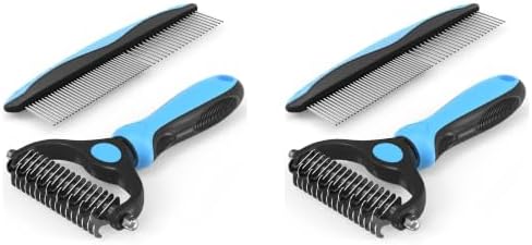 2Sets Grooming Double Sided Deshedding Rake Comb for Dogs Cats Matted Fur - Image 2