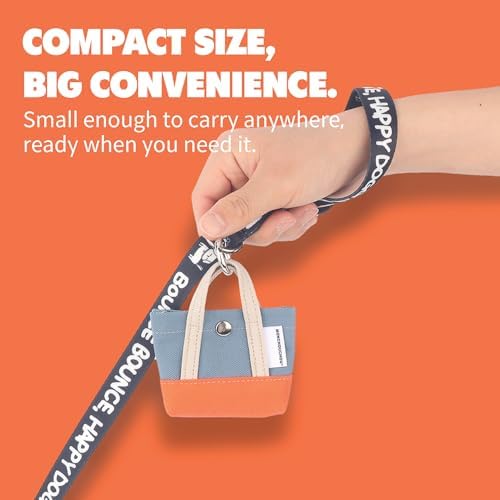 Dog Poop Bag Holder for Leash with 1 Waste Bag Roll, Canvas, Beige Handle - Image 2