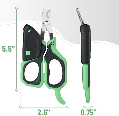 Mr. Pen- Cat Nail Clipper with Adjustable LED Light, Green Cat Nail Trimmer - Image 2