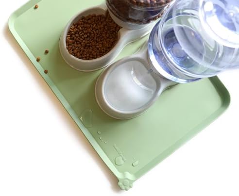 Hoki Found Large Silicone Pet Food Mats Tray - Non Slip Dog Cat Bowl Mats Placemat - Pet Feeding Mat - Waterproof Dog Cat Food Mats -Pet Water Mats for Floors - Jade - Image 5