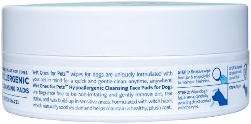 Wet Ones for Pets Hypoallergenic Face Cleansing Pads for Dogs, Fragrance Free - Small, Disposable Round Dog Face Cleaning Wipes, Extra Gentle, 50 Count (Pack of 2) - Image 2