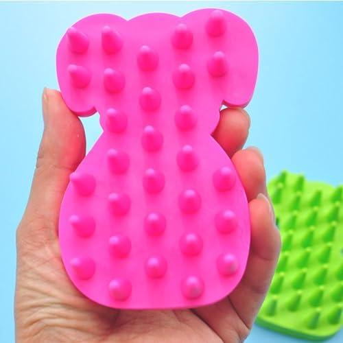 Pet Bath & Massage Brush,Pet Grooming Brush,Soft Rubber Scrubber for Brushing,Massaging,Bathing,Shampooing and Reducing Hairballs (Pink, Style 3) - Image 5