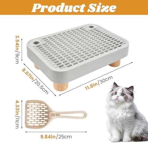 Cat Litter Box Step Ramp, Anti-Tracking Litter Catcher with Scoop - Image 2