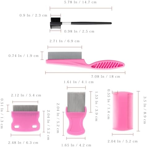 Flea & Lice Combs for Pets – Fine-Tooth Stainless Steel Grooming Set, Dematting Tools for Dogs and Cats – 5 Pack - Image 2