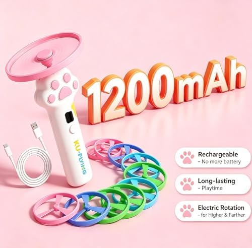 Cat Fetch Toy Auto Launcher 6 Discs 30m Range USB-C Rechargeable - Image 2