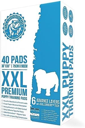 Bulldogology Premium XXL Puppy Pads with Adhesive Tabs - Dog Pads Extra Large (30x36) - Leak Proof Dog Pee Pads Extra Large - Ultra Absorbing Extra Large Puppy Pads (40-Count, White) - Image 2